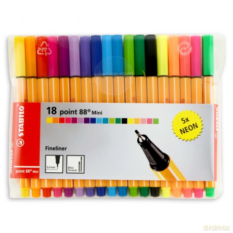 Cienkopis Point Mini 13 + 5 neon etui