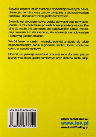 Słownik gastronomiczny polsko - norweski, norwesko - polski [KSIĄŻKA]