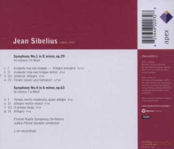 Saraste/Frso: Sibe: Sinfonien1+4 [CD]