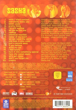 Sasha: Livebeats [DVD]