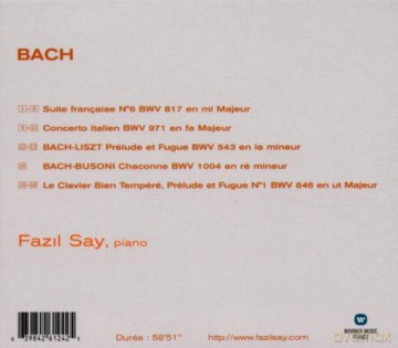 Fazil Say: Bach: Suite Franc.Bwv817,971,54 [CD]