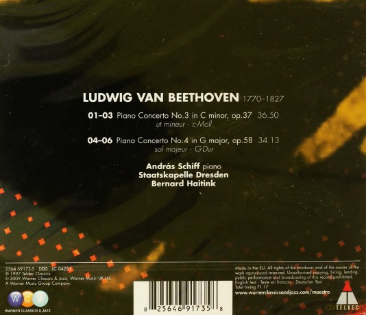 Schiff/Haitink/Skd: Beethoven: Piano Concertos Nos.3&4 [CD]