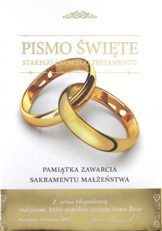 Pismo Święte Stary Testament i Nowy Testament. Pamiątka Sakramentu Małżeństwa [KSIĄŻKA]