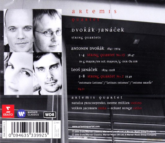 Artemis Quartet: String Quartet No 13 Op. 106 Janacek [CD]