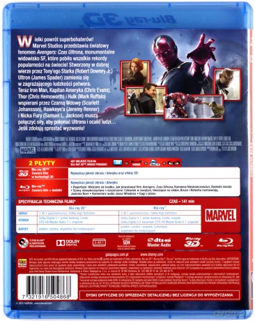 Avengers: Czas Ultrona 3D [Blu-Ray 3D]+[Blu-Ray]