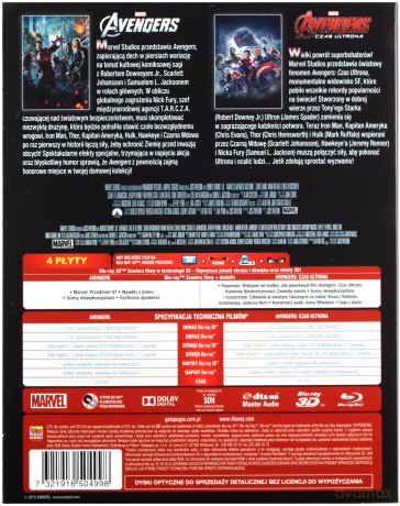 Avengers + Avengers: Czas Ultrona [4xBlu-Ray 3D]