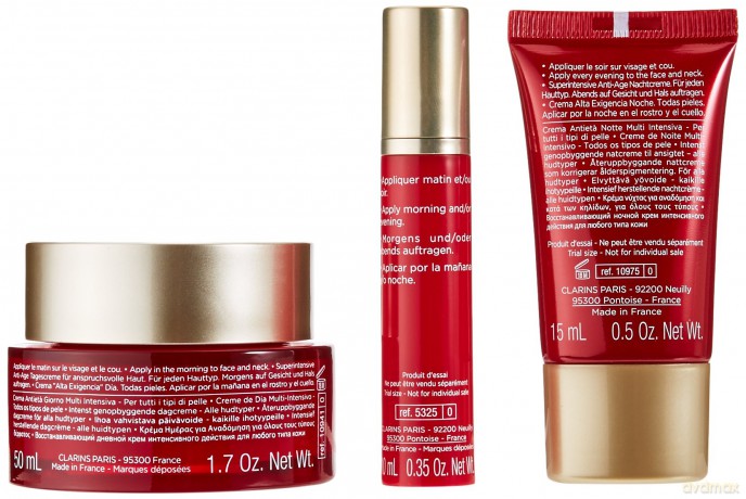 Clarins Set Mutli-Intenive Natale (Multi-Intensive Creme Jour 50ml+Serum Super Lift Multi-Intensive 10ml+Mulit-Intensive Nuit15ml + Vanity)