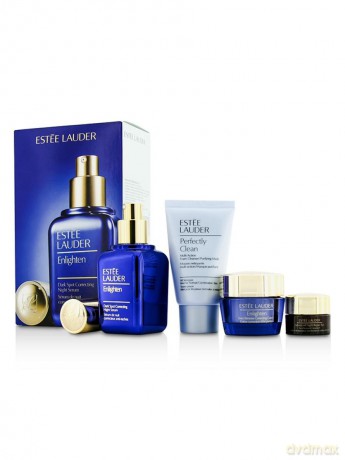Estee Lauder Set (Enlighten Serum 50ml+Enlighten Cream 15ml+Anr Eye Gel+Cleanser Perfectly Clean 30ml)