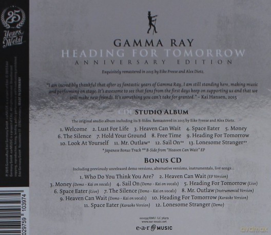 Gamma Ray: Heading For Tomorrow Anniversary Edition [2CD]