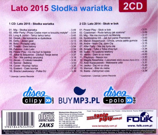 Disco Polo Hit Festival Kobylnica 2015 / Lato 2015 (Słodka wariatka) Pakiet [4CD]