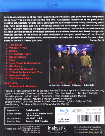 John Scofield: John Scofield: New Morning - The Paris Concert [Blu-Ray]