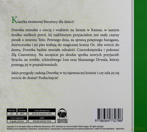 Czarnoksiężnik z krainy Oz - L. Frank Baum [AUDIOBOOK] [CD-MP3]