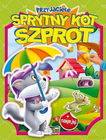 Sprytny kot Szprot. Przyjaciele. Naklejki z brokatem [KSIĄŻKA]