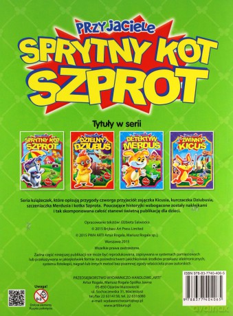 Sprytny kot Szprot. Przyjaciele. Naklejki z brokatem [KSIĄŻKA]