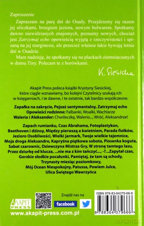 Zatrzymaj echo - Krystyna Siesicka (twarda) [KSIĄŻKA]