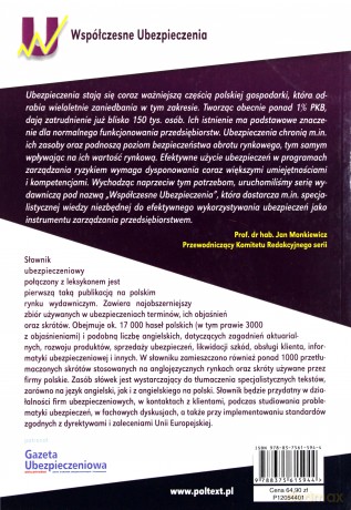 Ubezpieczenia. Słownik i leksykon polsko-angielski angielsko-polski - Bogusław Hadyniak [KSIĄŻKA]