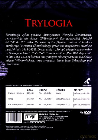 Trylogia Sienkiewicza: Ogniem i mieczem + Potop + Pan Wołodyjowski [BOX] [4DVD]