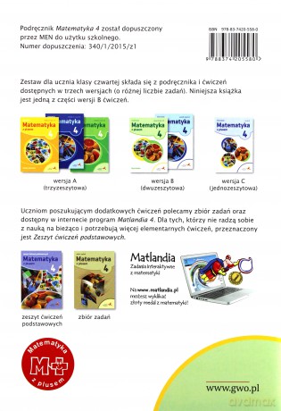 Matematyka szkoła podstawowa 4 Z Plusem Arytmetyka wersja B [KSIĄŻKA]