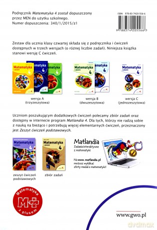 Matematyka szkoła podstawowa 4 Z Plusem ćwiczenie wersja C [KSIĄŻKA]