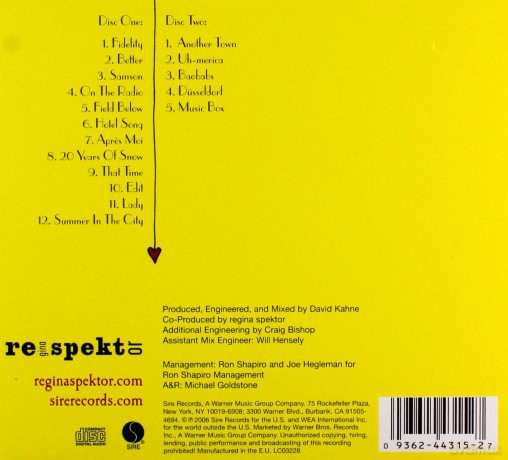 Regina Spektor: Begin To Hope Limited Edition (digipack) [2CD]