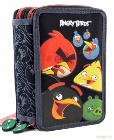 Piórnik z wyposażeniem 2-kom. Angry Birds