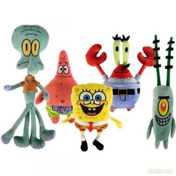 Sponge Bob pluszowe figurki bohaterów, 5 rodzajów