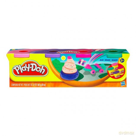 HASBRO PlayDoh 4 Tuby Różne Kolory