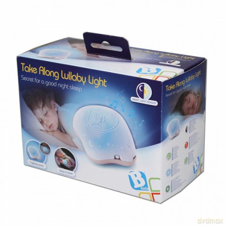 BKIDS Przenośna lampka z kołysanką różowa