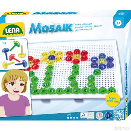 LENA Mozaika Kwiatki 80 el. 15 mm