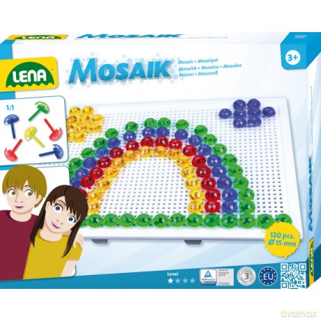 LENA Mozaika Tęcza 120 el. 15 mm