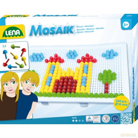 LENA Mozaika Zamek 200 el. 10 mm