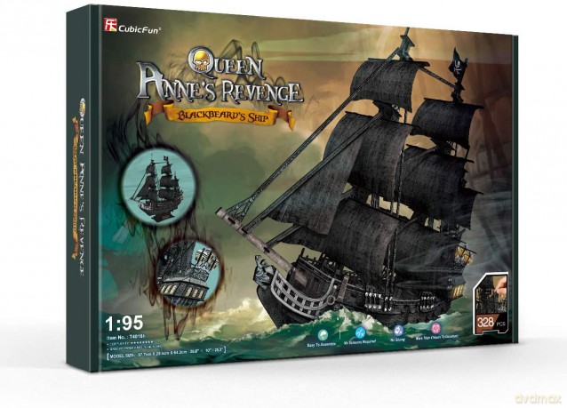 CUBICFUN Puzzle 3D Duży zestaw okręt piracki [PUZZLE]