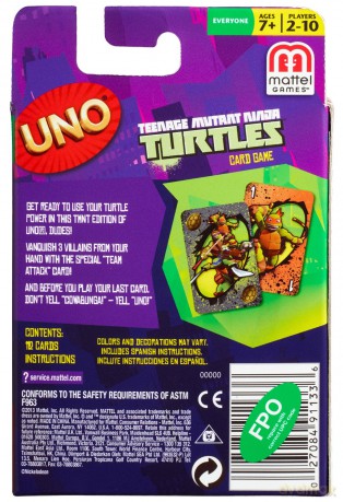 MATTEL Uno Żółwie Ninja [KARTY]
