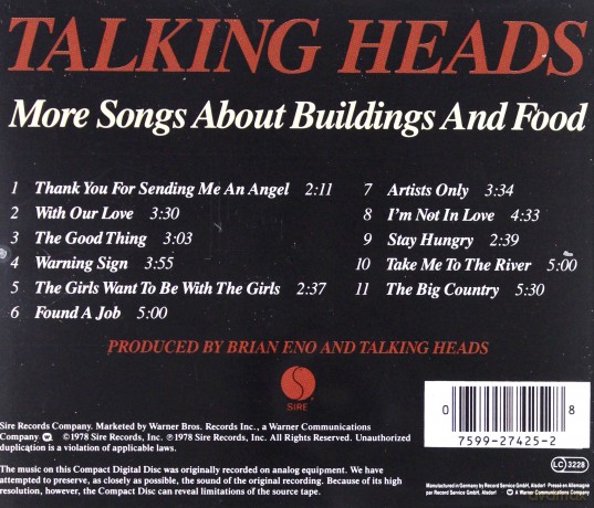 Talking Heads: More Songs About Buildings And Food [CD]