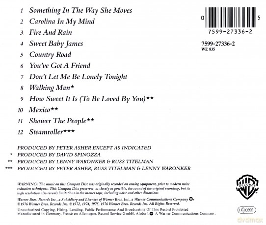 James Taylor: Greatest Hits [CD]