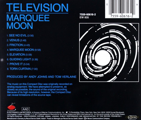Television: Marquee Moon [CD]