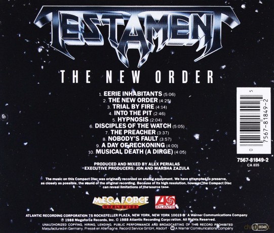 Testament: The New Order [CD]