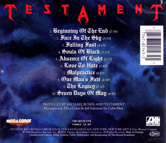 Testament: Souls Of Black [CD]
