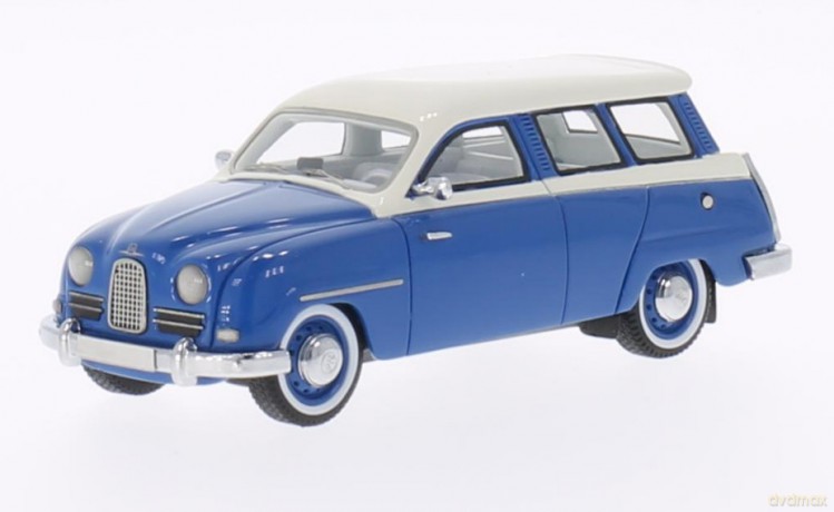 NEO MODELS Saab 95 1958 (bluewhite) [MODELARSTWO]