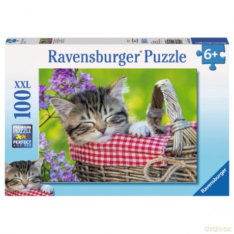 RAVENSBURGER 100 el. Śpiące kociaki [PUZZLE]