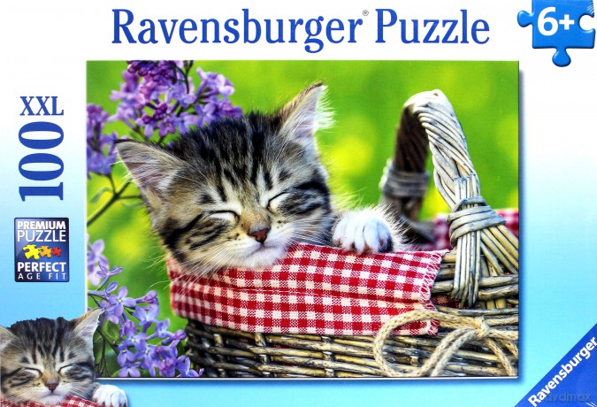 RAVENSBURGER 100 el. Śpiące kociaki [PUZZLE]