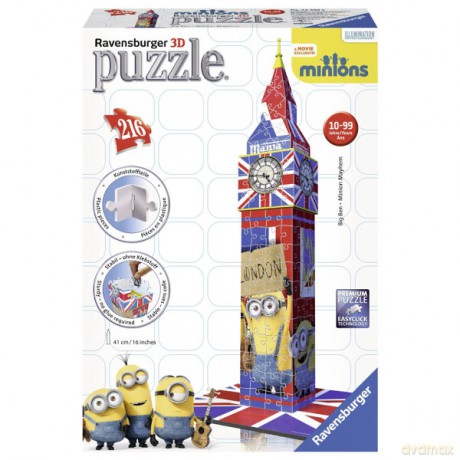 RAVENSBURGER 216 el. 3D Minionki Big Ben [PUZZLE]