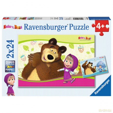 RAVENSBURGER 2x24 el. Masza i Niedźwiedź [PUZZLE]