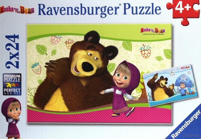 RAVENSBURGER 2x24 el. Masza i Niedźwiedź [PUZZLE]
