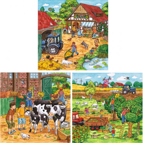 RAVENSBURGER 3X49 el. Życie na Wsi [PUZZLE]