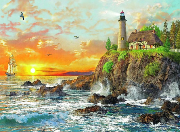 TREFL 3000 el. Zachód nad skalistym 33044 [PUZZLE]