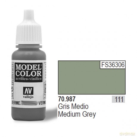 VALLEJO Farba Nr 111 Medium Grey 17 ml [MODELARSTWO]