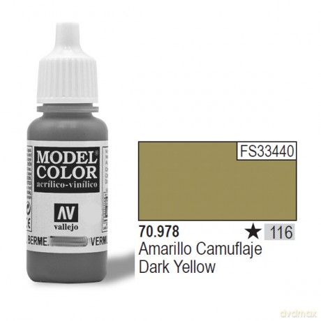 VALLEJO Farba Nr 116 Dark Yellow 17 ml [MODELARSTWO]
