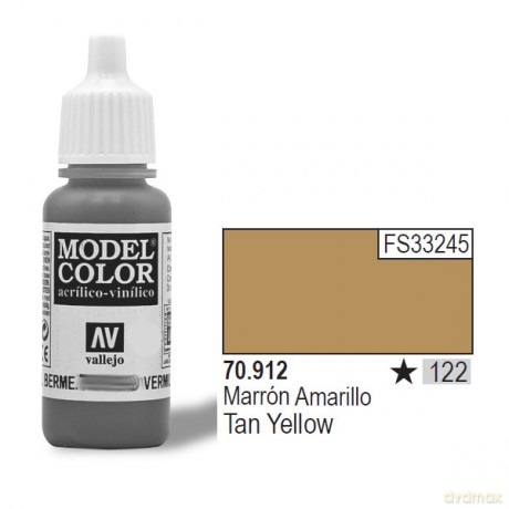 VALLEJO Farba Nr 122 Tan Yellow Matt 17 ml [MODELARSTWO]