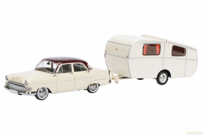 SCHUCO Opel Kapitan with Dethleffs [MODELARSTWO]